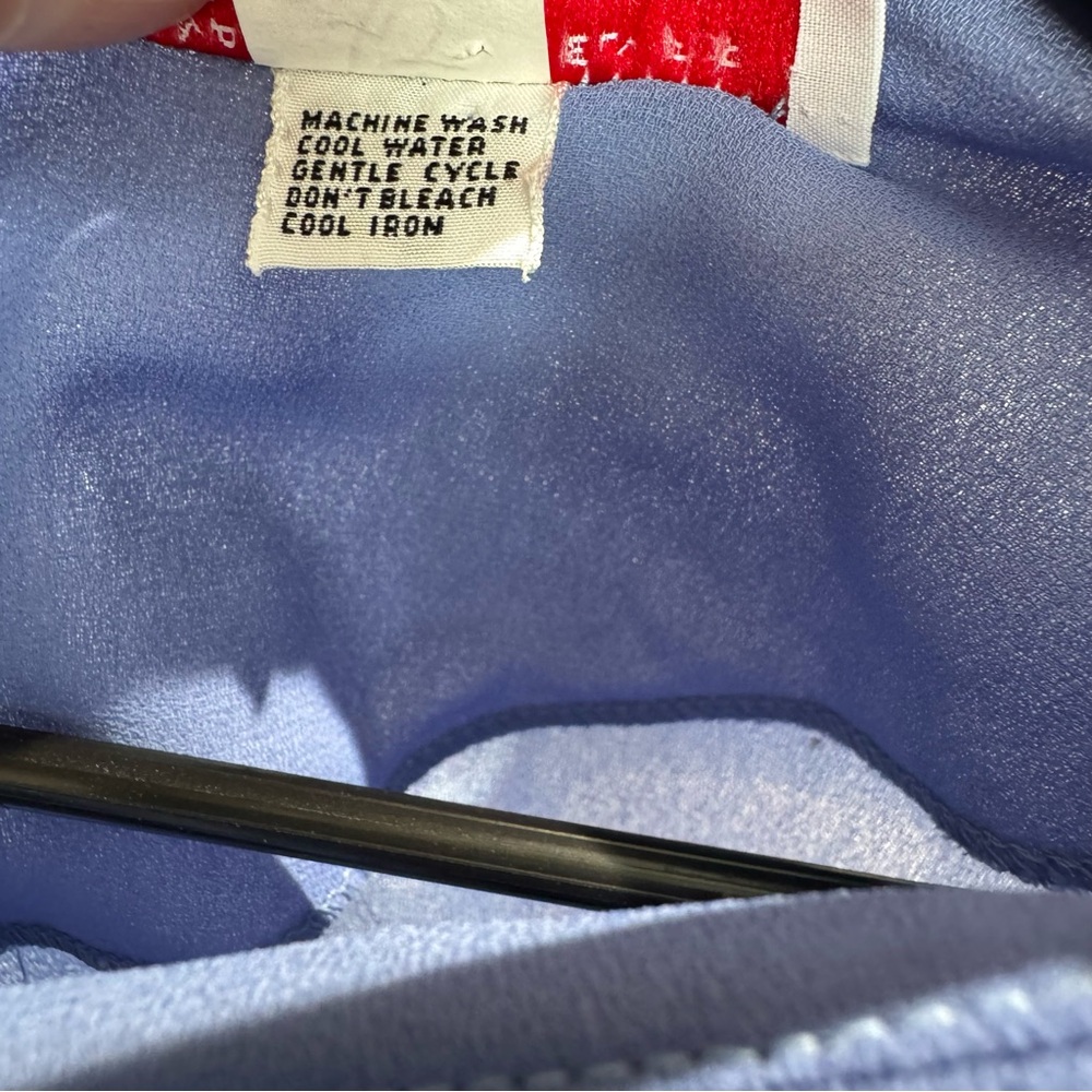 Johnny Appleseed's Sheer Scalloped Neckline Long Sleeve Periwinkle Dress Size 14 - Picture 8 of 9